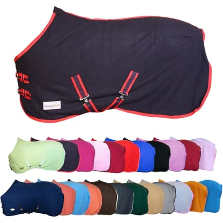 RL24 Abschwitzdecke mit Kreuzgurt BASICLINE, atmungsaktiv und schnelltrocknend, Nachtblau, 75 cm – Bild 1