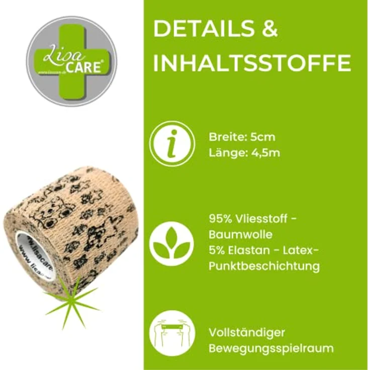 LisaCare Selbstklebende Bandagen, 2 Rollen 5cm breit, selbsthaftend & elastisch für Kinder, riesige Farb- & Motivauswahl, Auto blau – Bild 3