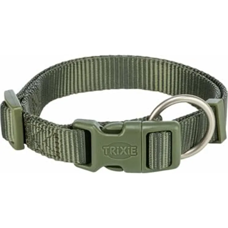 Trixie Hundehalsband Olivgrün L/XL, verstellbar für Halsumfang 40-65 cm
