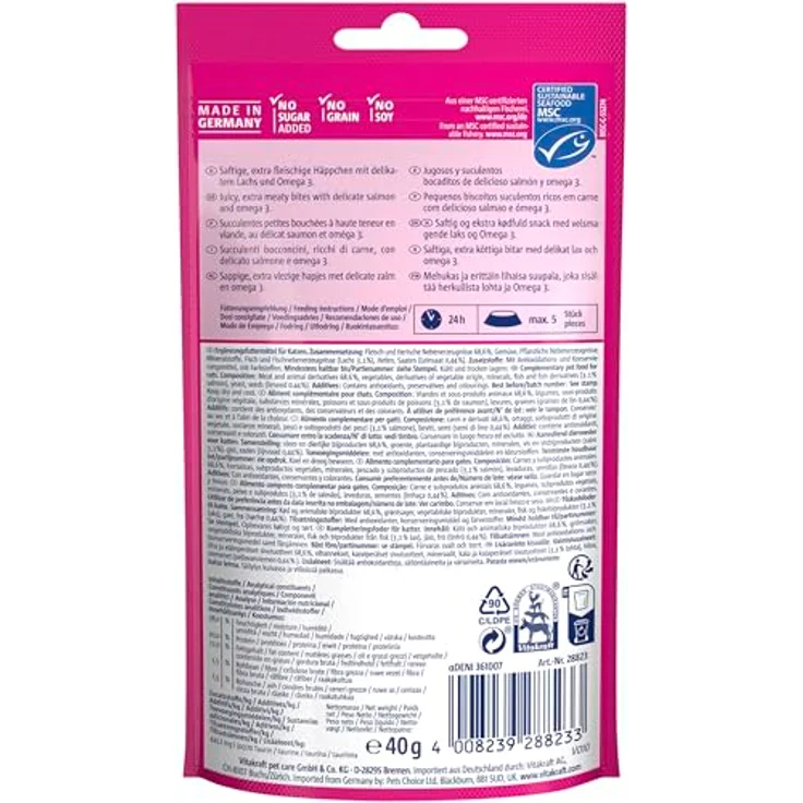Vitakraft Cat Yums Lachs, zuckerfreie Katzensnacks, 3x40g, im Ofen gebacken – Bild 8
