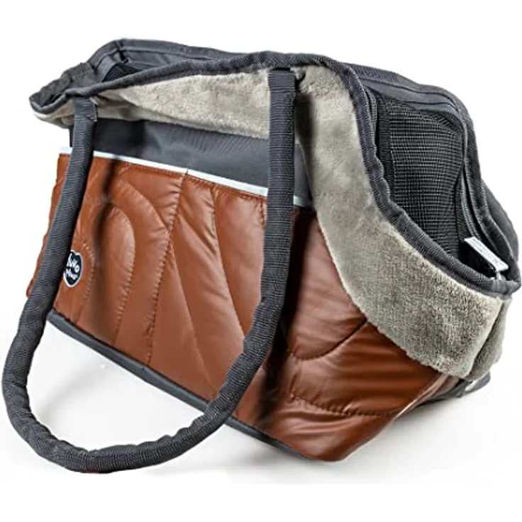 DUVO+ Paris Pet Bag Chic, Tiertransporttasche für Hunde bis 7 kg, karamell, 42 x 21 x 27 cm, mit abnehmbarem Kissen und Lüftungslöchern – Bild 2