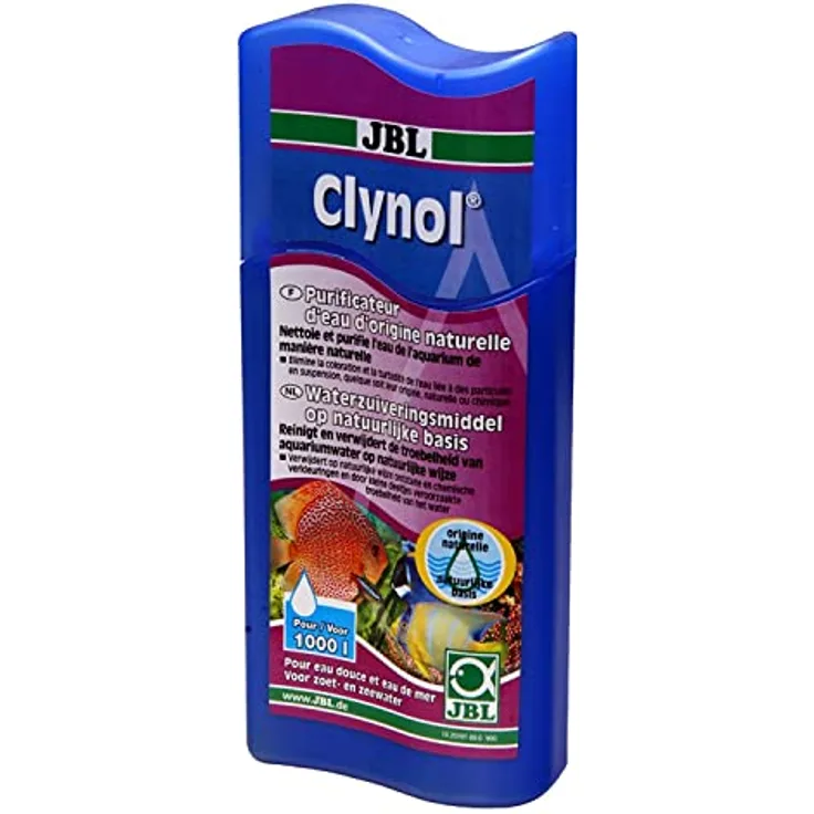 JBL Clynol 25191 Wasseraufbereiter für Aquarien, 250 ml - Natürlicher Wasserreiniger zur Reinigung und Klärung von Süß- und Meerwasser, bindet Schwermetalle und Gerüche