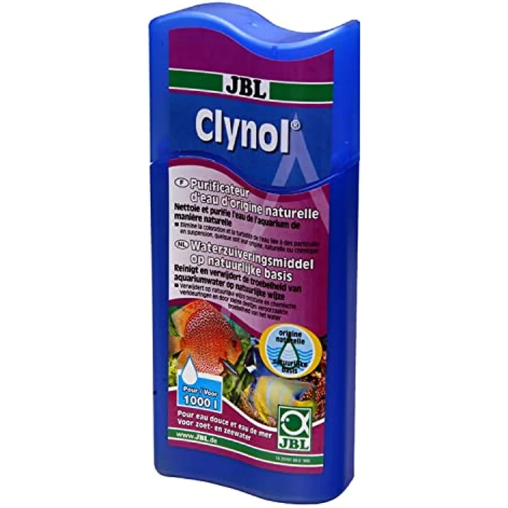 JBL Clynol 25191 Wasseraufbereiter für Aquarien, 250 ml - Natürlicher Wasserreiniger zur Reinigung und Klärung von Süß- und Meerwasser, bindet Schwermetalle und Gerüche – Bild 1