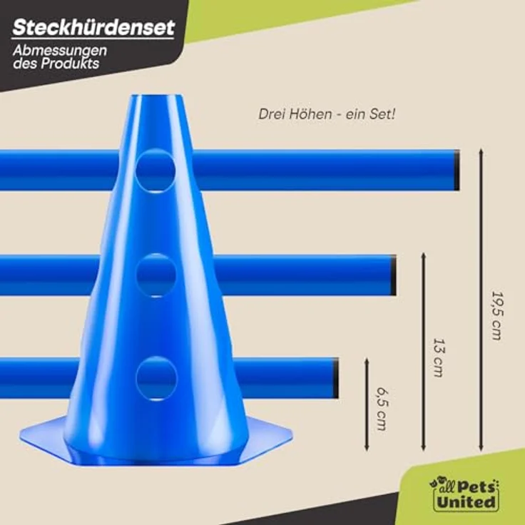 all Pets United® Agility Set Hunde, 2 Sets (100cm) Steckhürden Cavaletti für flexibles Training, wetterfest und sicher – Bild 4