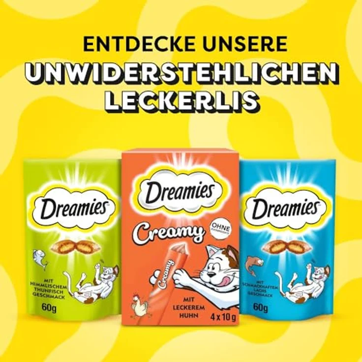Dreamies Katzensnack Mix mit Huhn und Ente, cremiger Kern und knusprige Hülle, 6x60g – Bild 11