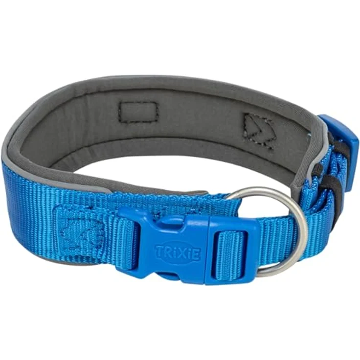 Trixie Premium Halsband L-XL, Halsumfang 53–62 cm, neoprengepolstert, stufenlos verstellbar, blau – Bild 3
