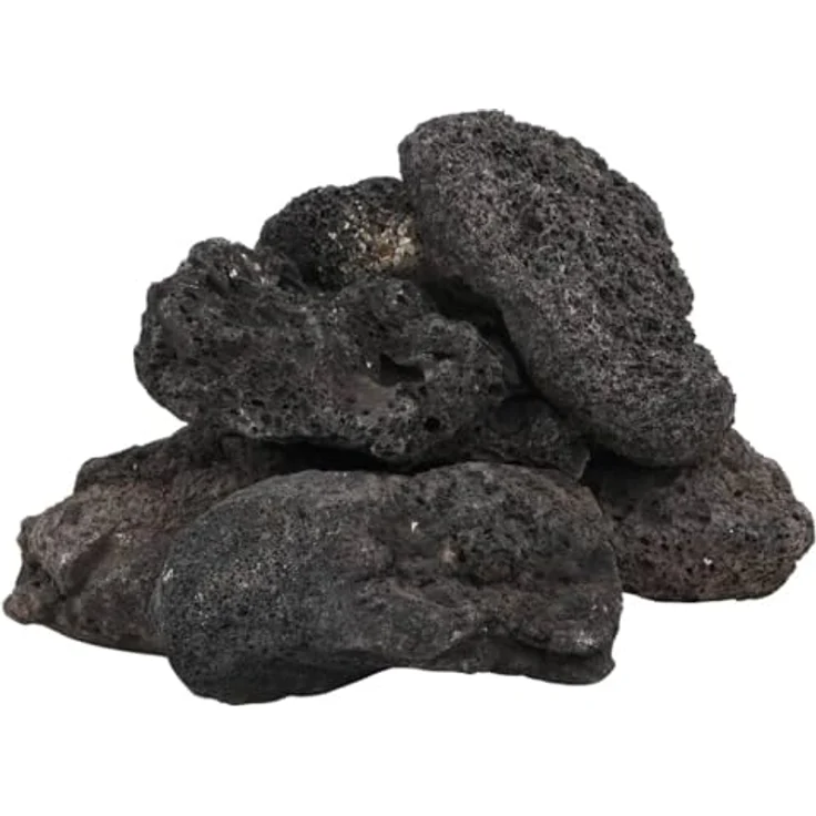 vidaXL Aquariendeko Lavagranulat, 25 kg schwarzes Vulkangestein, 10-30 cm, biologischer Filter für Aquarien – Bild 1