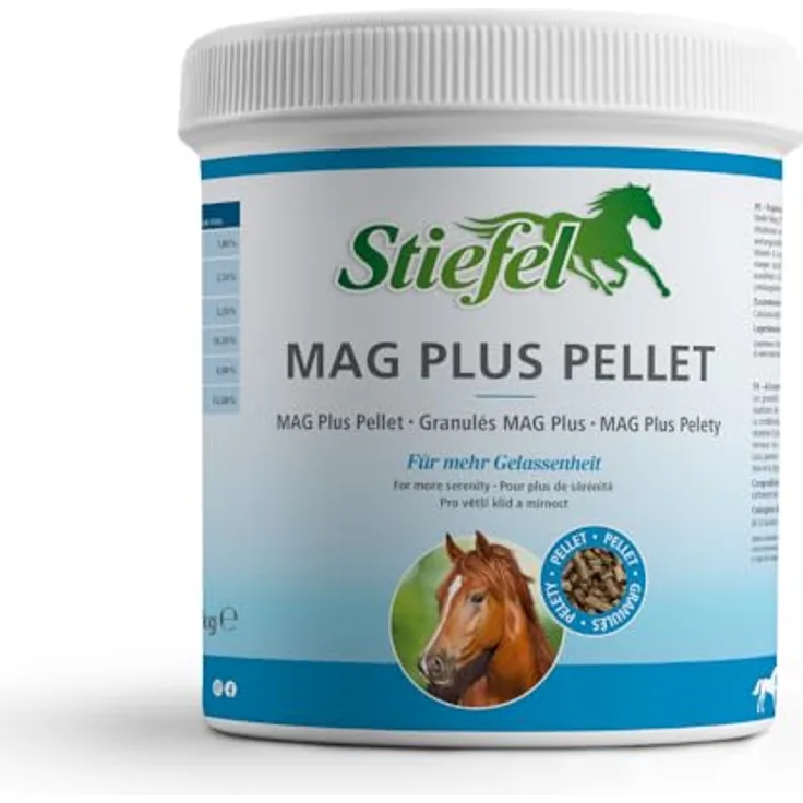 Stiefel MAG Plus für Pferde, hochdosiertes Magnesium mit Vitamin B12 & E, Pellets, 1kg - Unterstützung für unruhige Pferde in Belastungssituationen