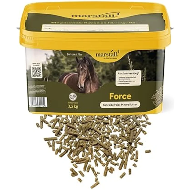 MARSTALL Marstall Force 3,5 kg, Getreidefreies Mineralfutter mit Vitaminen, Mineralstoffen & Spurenelementen, leicht dosierbare Pellets