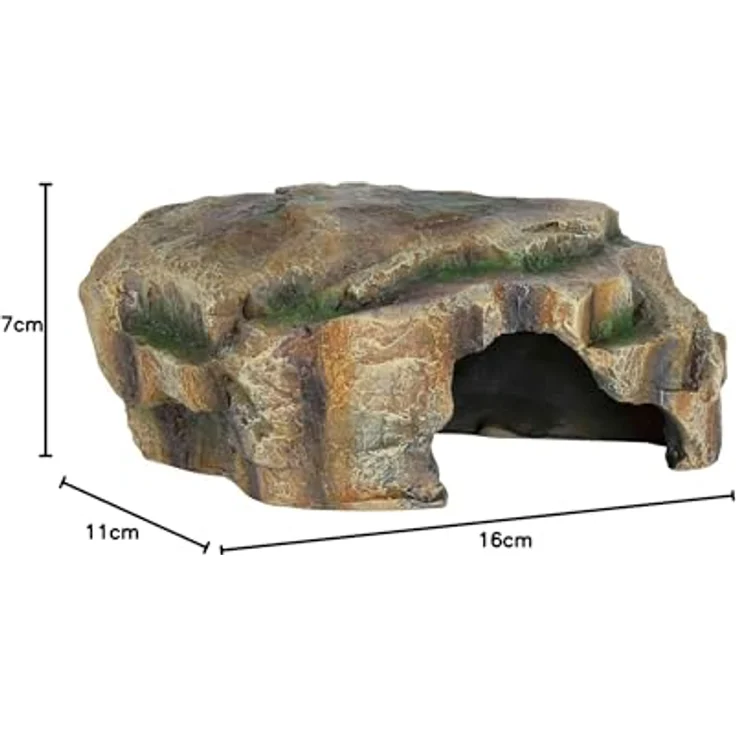 Trixie 76210 Reptilienhöhle, optimale Rückzugsmöglichkeit aus Polyesterharz, natürliches Aussehen, Dekor Regenwald, 16 × 7 × 11 cm – Bild 4