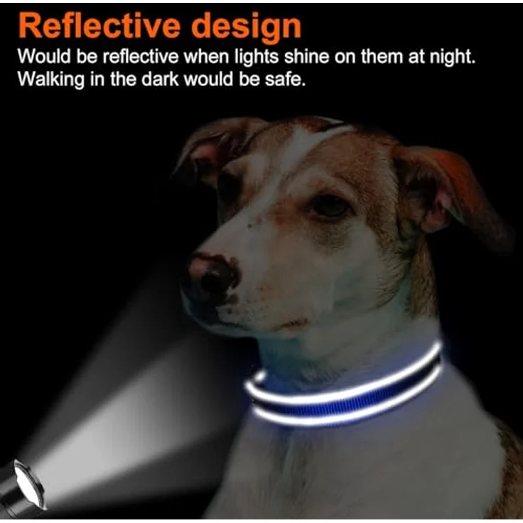 Joytale Gepolstertes Hundehalsband, Breit aus Neopren Nylon, Verstellbar für Mittelgroße Hunde, Weich und Reflektierend, M, Königsblau – Bild 5