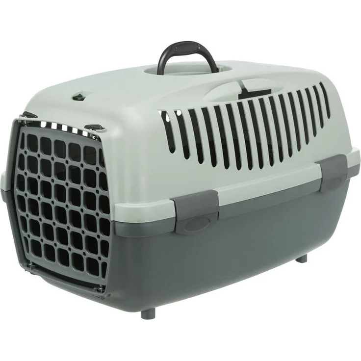TRIXIE Hunde-Transportbox Trixie Be Transportbox Capri 1, mit Tragegriff, für Tiere bis zu 6 kg, anthrazit/grau-grün – Bild 1