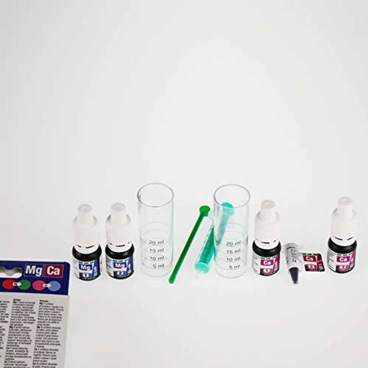 JBL PROAQUATEST Magnesium-Calcium, Wassertestkit zur Bestimmung von Magnesium- und Calciumwerten für optimales Korallenwachstum, inkl. 5 Reagenzien, 2 Küvetten und Spritze – Bild 3