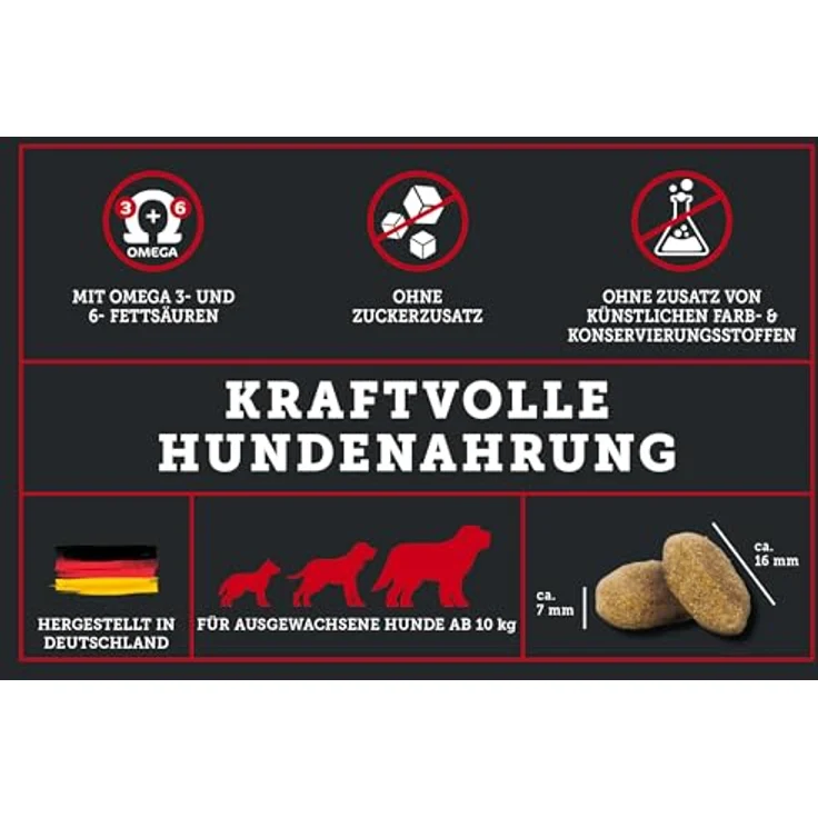 Happy Dog Dog's Favorite Chunks mit Rind, 15 kg, ohne Zuckerzusatz, optimal für Haut und Fell – Bild 6