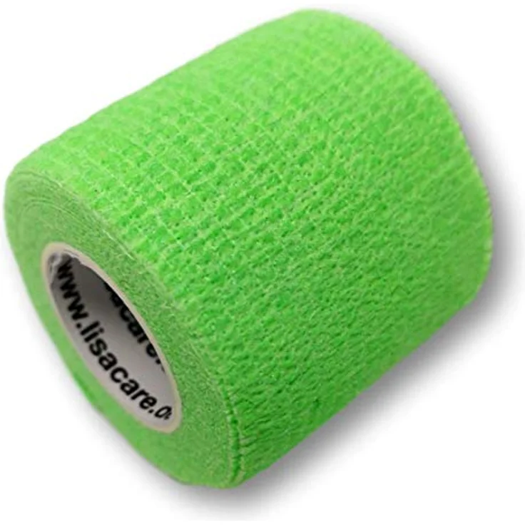 LisaCare Pflaster Tape - selbsthaftend, elastisch und wasserfest, 4 Rollen à 5cm, Neongrün - Medizinprodukt zur Wundversorgung und Stabilisierung von Muskeln und Gelenken – Bild 1