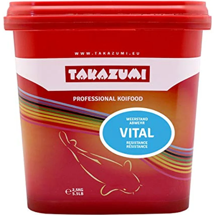 Takazumi Vital, 4,5kg Fischfutter, schwimmende Pellets mit Immunstärkendem Pre-Mix – Bild 1