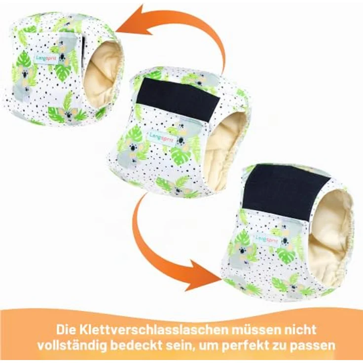 Langsprit Rüdenwindeln, hochabsorbierende, waschbare Windeln für kleine Hunde und Welpen, Größe S, 3 Stück, Auslaufsicheres Design – Bild 5