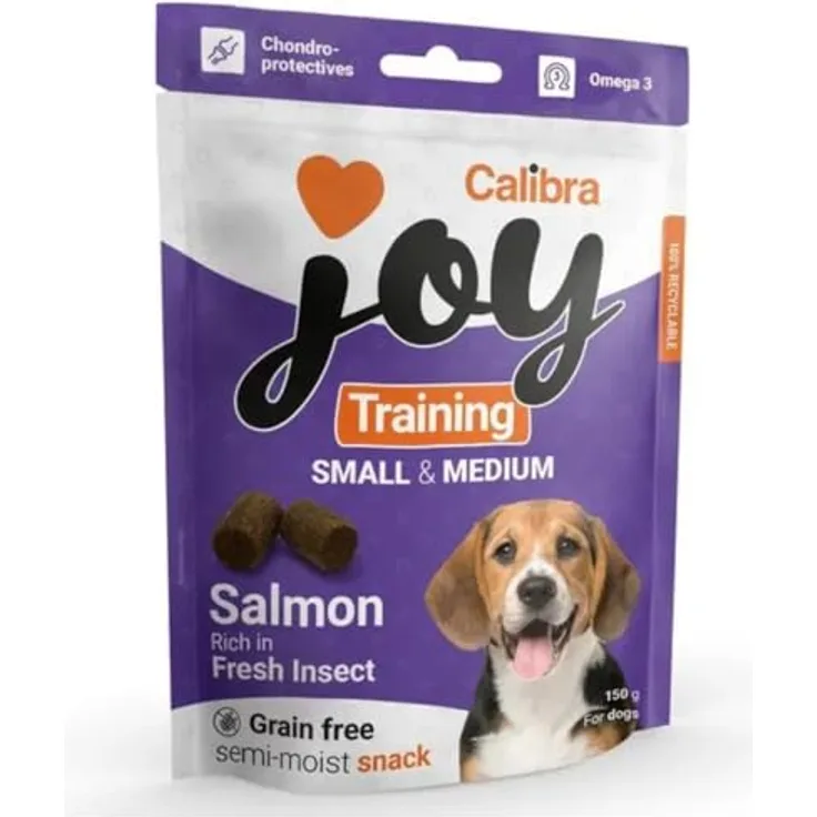 CALIBRA Joy Dog Training, Hunde-Trockenfutter mit Lachs und Insekten, 150 g