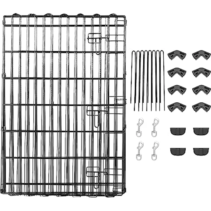 Amazon Basics Achteckig Laufgehege für Hunde, faltbar aus Metall mit Tür, 91 cm, schwarz, 1,85 m² Spiel- und Bewegungsfläche – Bild 4
