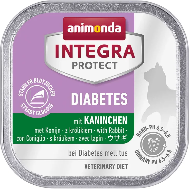 animonda IINTEGRA PROTECT Diabetes, Katzen-Nassfutter mit Kaninchen, proteinreich, 6x100g