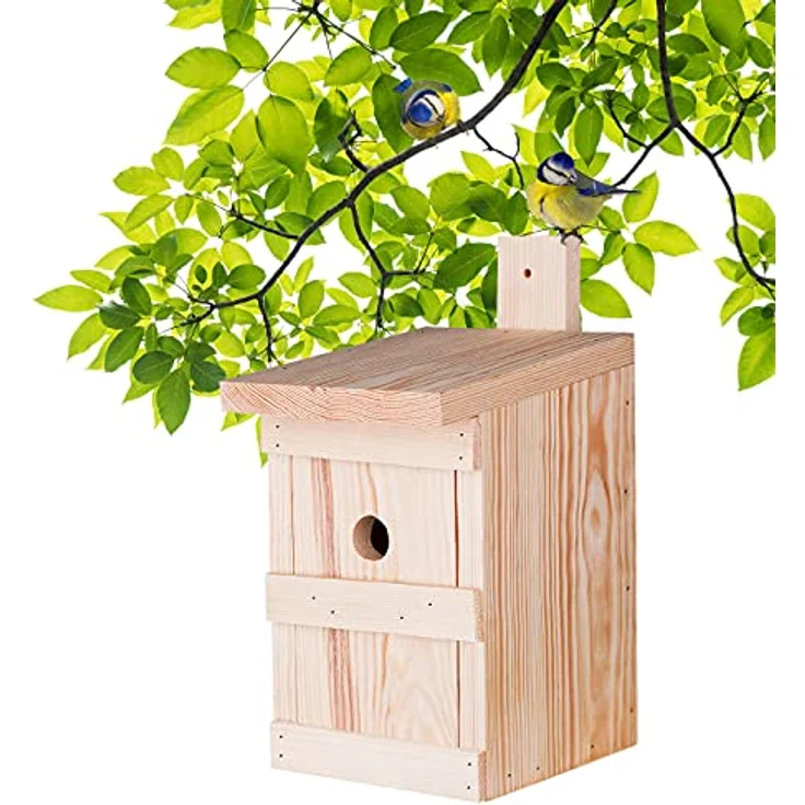 1x Nistkasten für Meisen & Kleinvögel - Vogelhaus aus Massivholz - 27x17x17cm – Bild 2