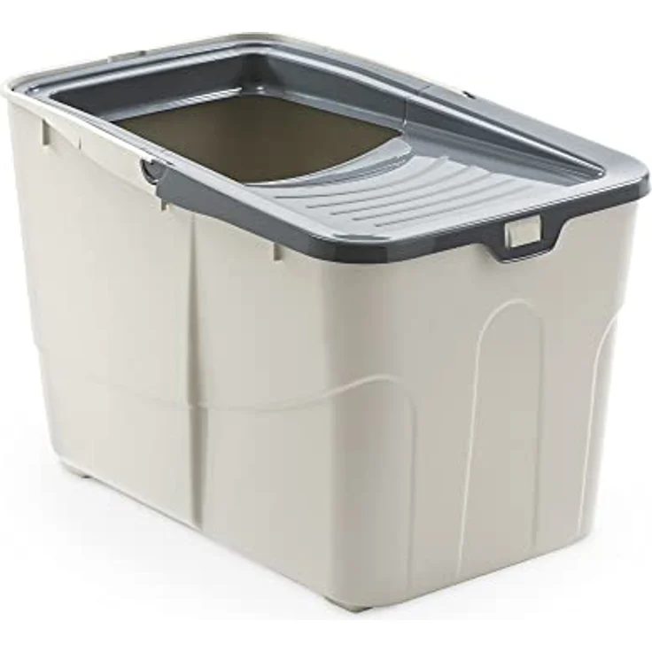 Felyn Go Katzentoilette "BUXO OPEN", moderne offene Katzentoilette in Grau mit hochwirksamer Verschlussstruktur, 58 x 39 x 38.5 cm, inkl. Schaufel und Staufach – Bild 1