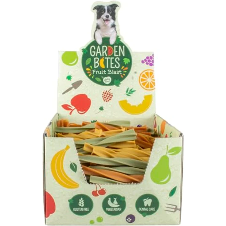 duvoplus DUVO GARDEN BITES FRUITY DENTAL SWIRLS, Veganer Hunde-Snack mit Süßkartoffeln und Früchten, glutenfrei, 270 g (15 Stück) – Bild 4