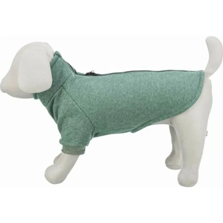 Trixie Citystyle Hundepullover Amsterdam, Sweatshirt für Hunde in Donkergroen, mit 2-Wege-Reißverschluss und warmer Innenseite, Größe L