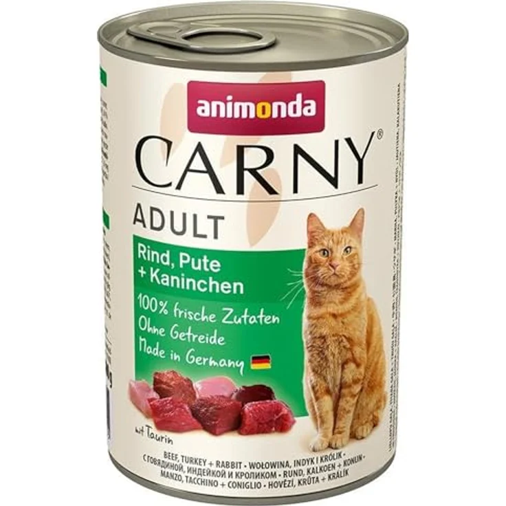 animonda Carny Adult Rind, Pute und Kaninchen, Katzen-Nassfutter ohne Zucker und Soja, 6x400g – Bild 2