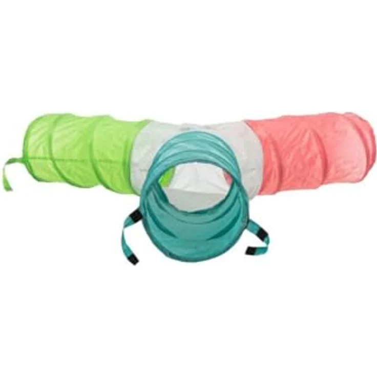 Trixie 62791 Spieltunnel für Kaninchen, stabiler Spiralfeder-Tunnel aus hochwertigem Nylon, 4 Eingänge, 3 × ø 18 × 47 cm – Bild 2