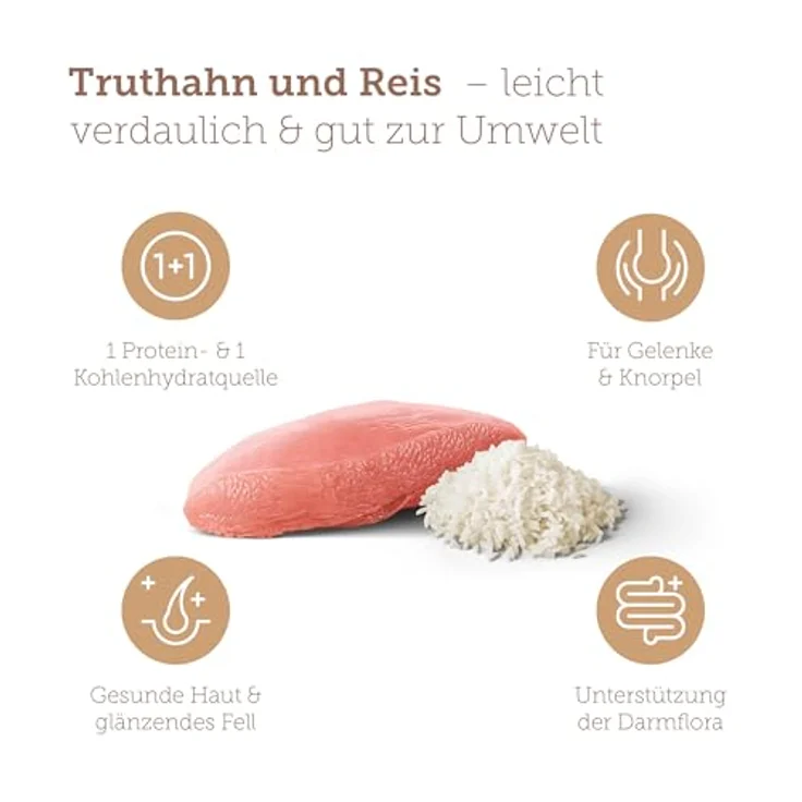 MERA Pure Sensitive Junior mit Truthahn & Reis (4kg), leicht verdauliches Welpenfutter für große Rassen ab 6 Monaten, ohne Weizen, Made in Germany – Bild 2
