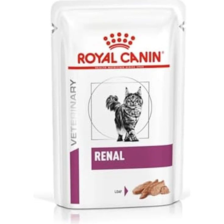 Royal Canin Veterinary Renal Beef, Diät-Nassfutter für Katzen zur Unterstützung bei Nierenproblemen, 4er Pack (4 x 12 x 85 g), Frischebeutel – Bild 2