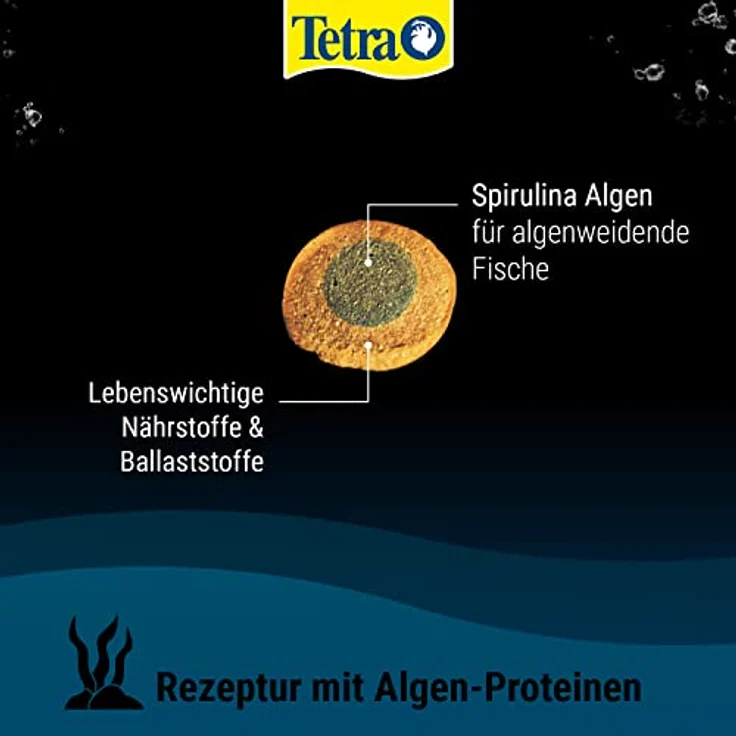 Tetra Pleco Algae Wafers, 100% pflanzliches Premiumfutter für algenweidende Bodenfische, 250 ml Dose – Bild 4