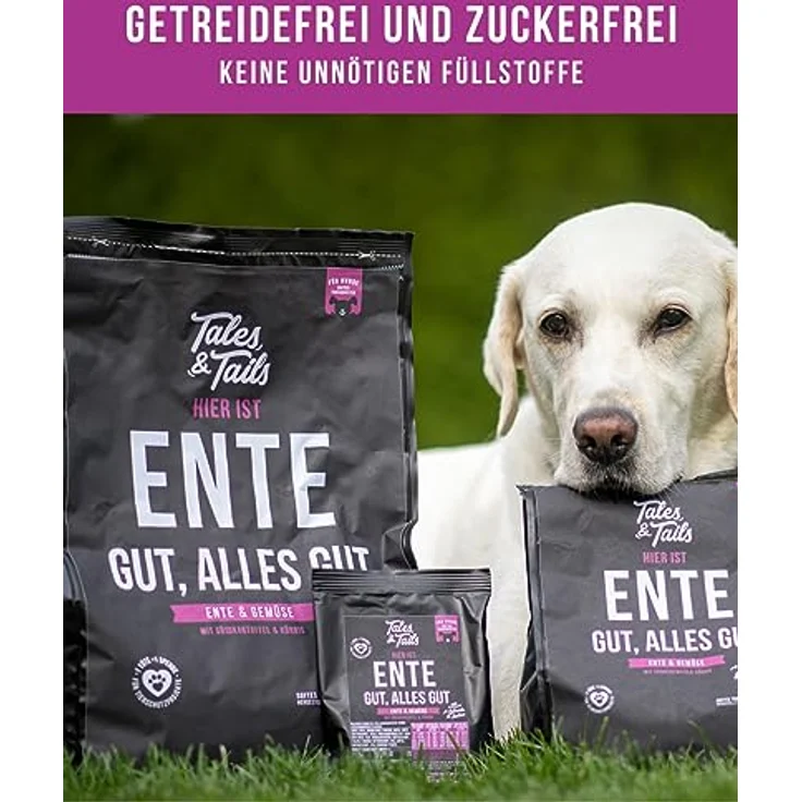 Tales & Tails Getreidefreies Softfutter für Hunde, 70% Ente als einzige tierische Proteinquelle, für Allergiker, 3x 4kg – Bild 2