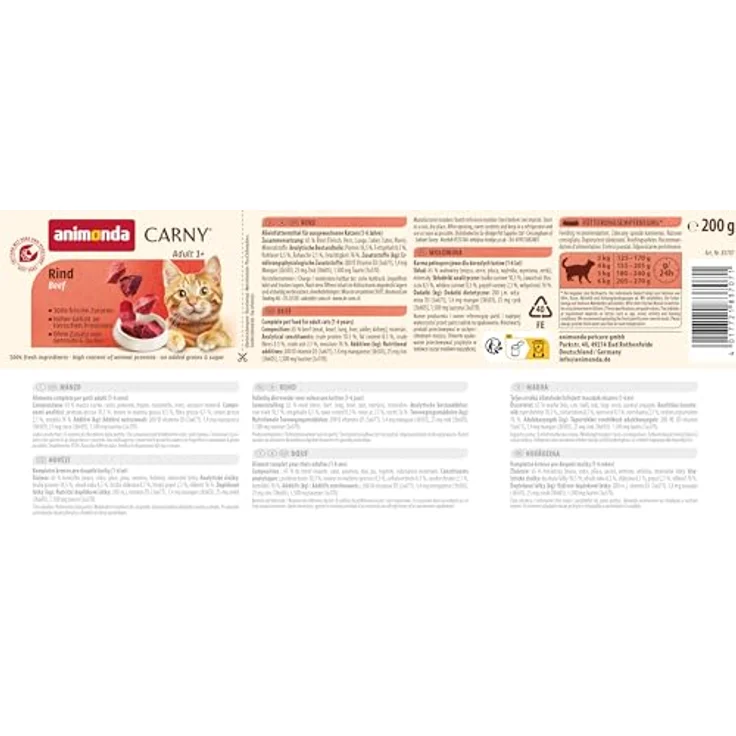 animonda Carny Adult Rind, Katzen-Nassfutter mit proteinreichem Fleisch, 6x200g – Bild 8