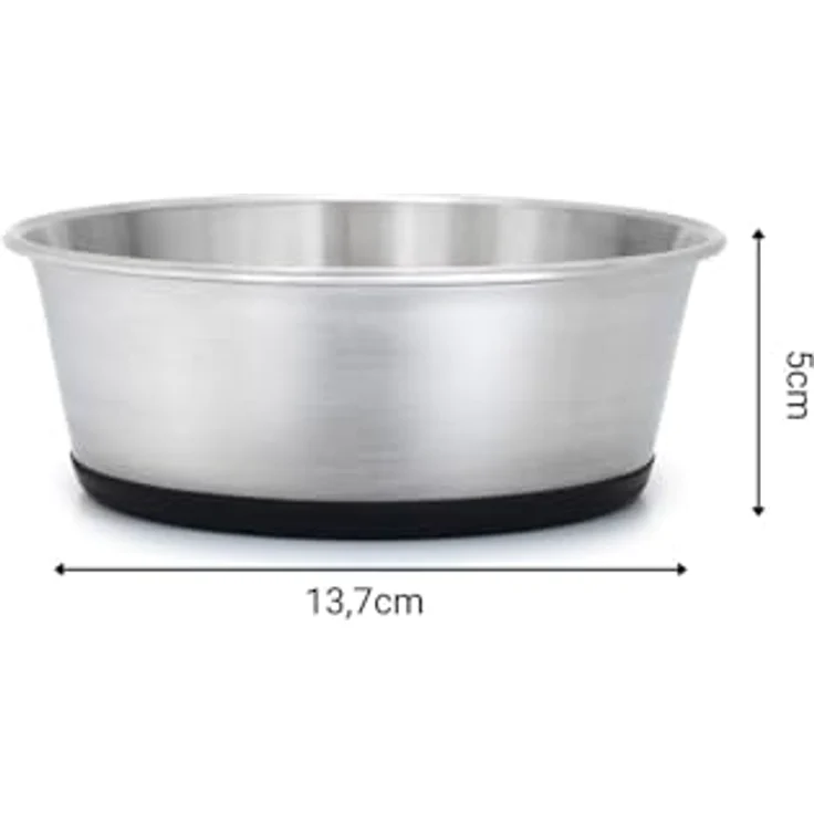 lionto Futternapf aus Edelstahl, 600 ml, rutschfester Silikonboden, spülmaschinenfest, für Hunde und Katzen – Bild 5