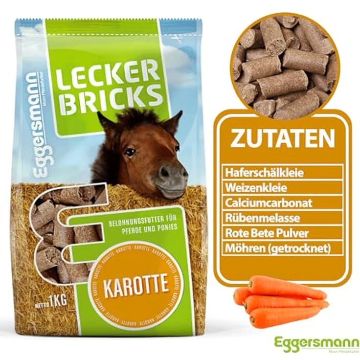 Eggersmann Lecker Bricks Karotte, Pferdeleckerlis aus hochwertigen Rohstoffen, 1kg – Bild 4