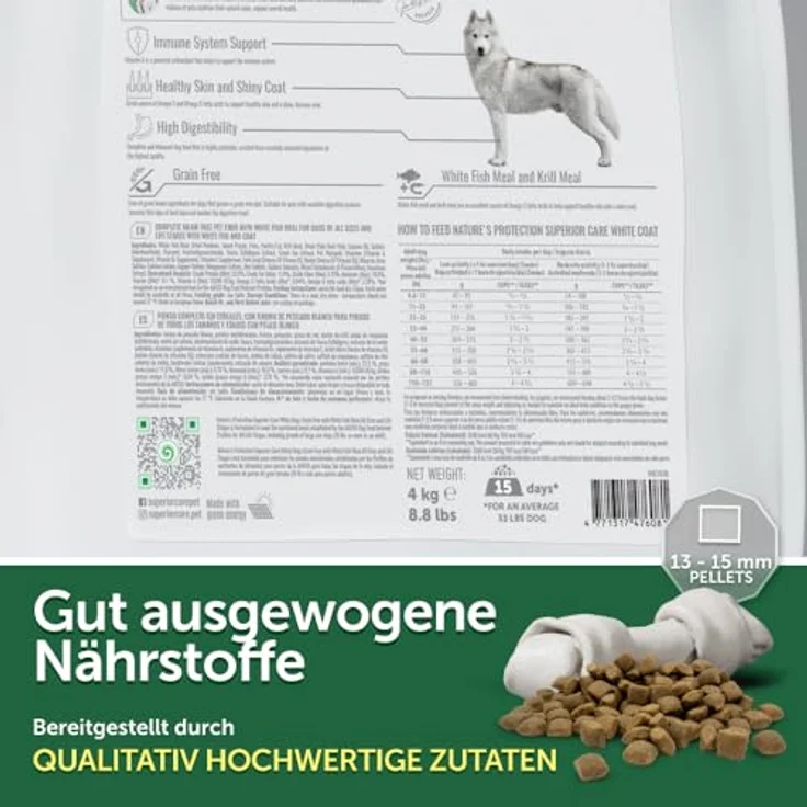 Nature's Protection Superior Care Hundefutter Trocken, Getreidefrei für kleine & Mini-Rassen, hypoallergen mit Weißfisch, 10kg – Bild 4