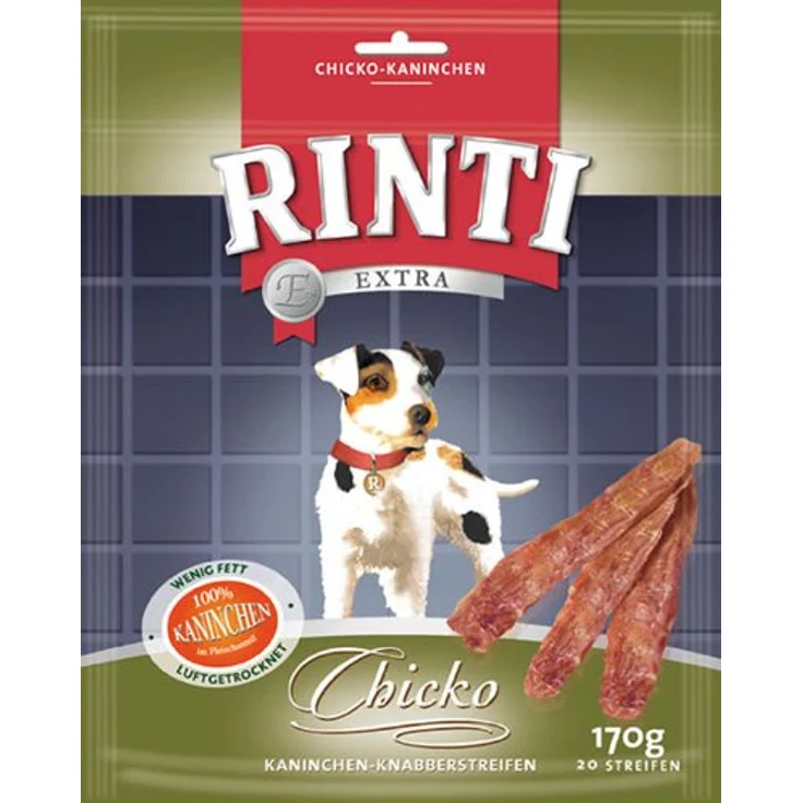Rinti Extra Chicko Kaninchen-Knabberstreifen, proteinreich mit 69% Protein, 9 x 170 g