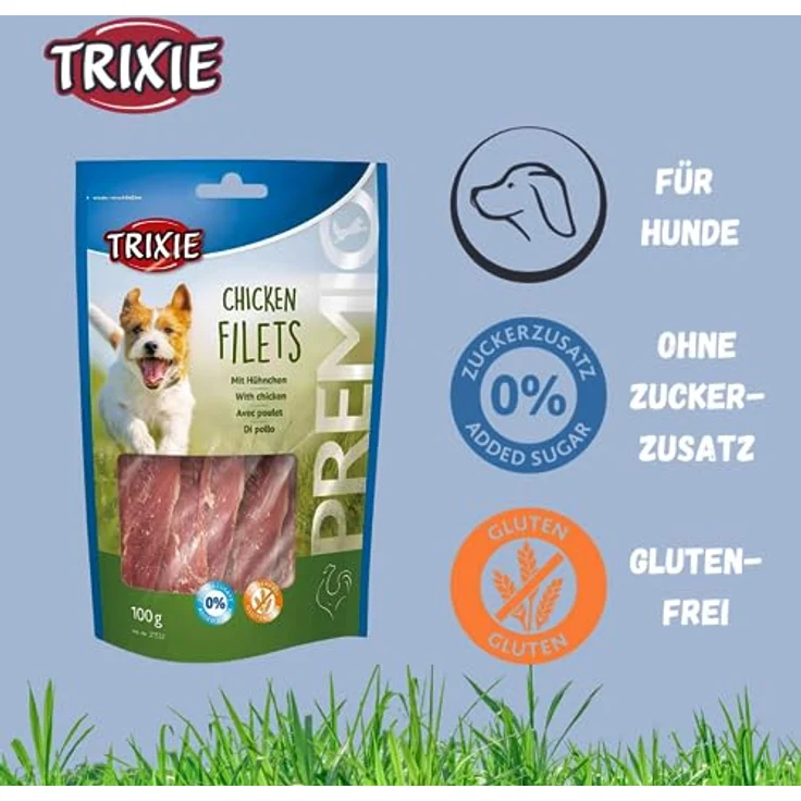 TRIXIE PREMIO Hunde-Chicken Filets 100g - glutenfreie, getreide- und zuckerfreie Premium-Hundeleckerli, hohe Proteinquelle für Training und Belohnung – Bild 5