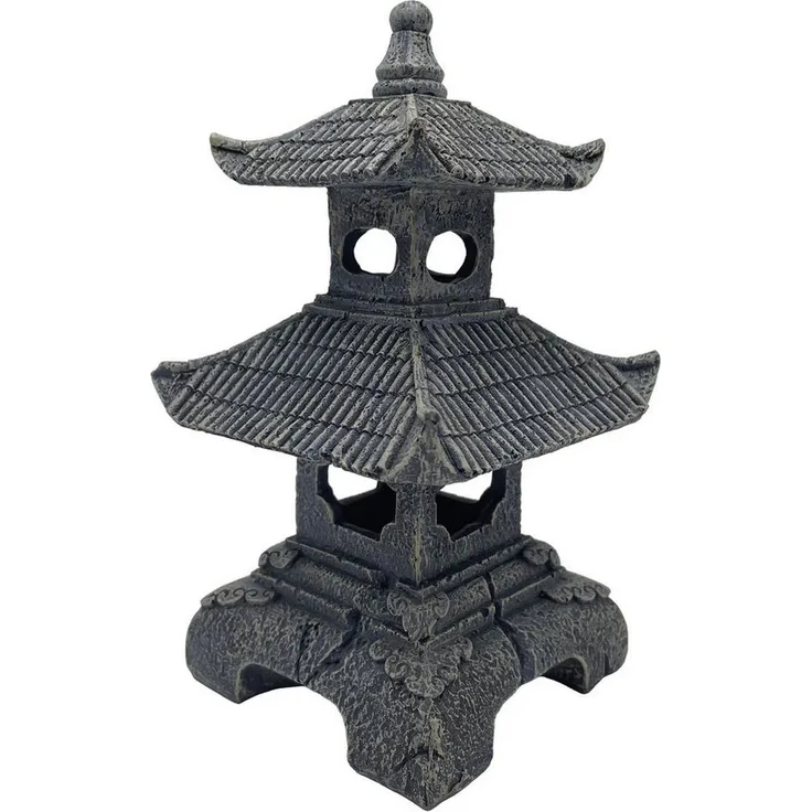 HOBBY Aquariendeko Senso Temple, asiatische Tempeldekoration aus wasserneutralem Polyresin, 11 × 11 × 19 cm