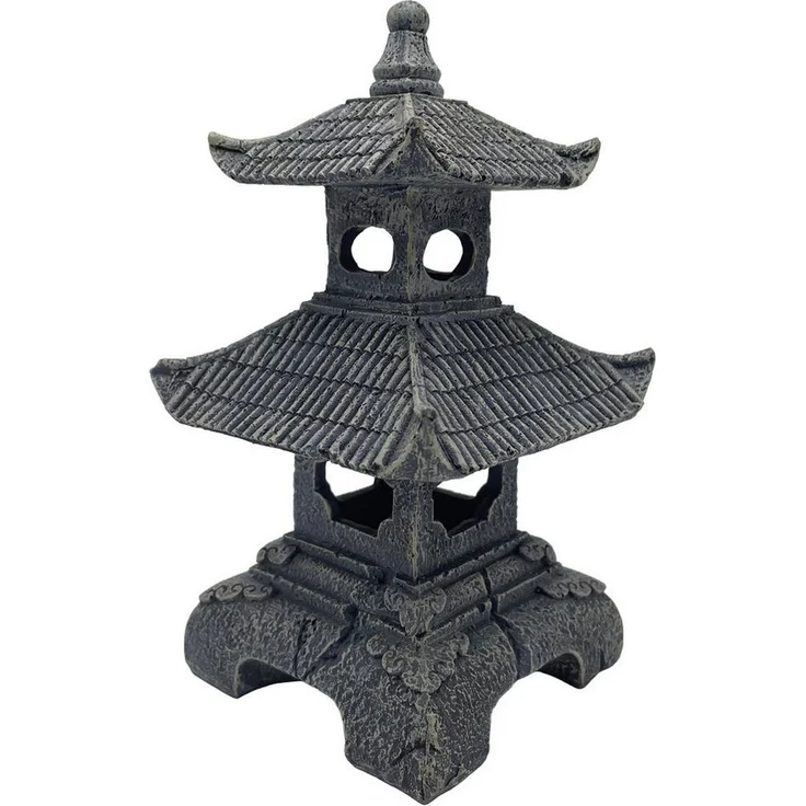 HOBBY Aquariendeko Senso Temple, asiatische Tempeldekoration aus wasserneutralem Polyresin, 11 × 11 × 19 cm