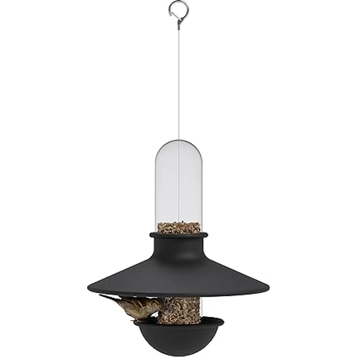 Eva Solo De luxe Vogelhaus, Futterautomat aus pulverbeschichtetem Edelstahl, schwarz, 29 cm hoch – Bild 2