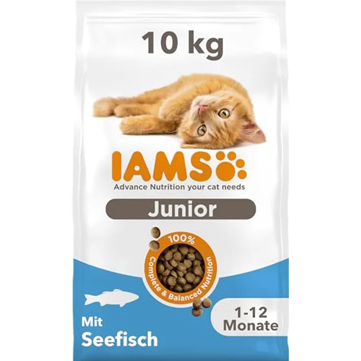 IAMS for Vitality Junior Katzenfutter mit Fisch, Trockenfutter für Kätzchen 1-12 Monate, 10 kg, reich an tierischen Proteinen, weizenfrei, unterstützt gesunde Entwicklung und glänzendes Fell – Bild 1