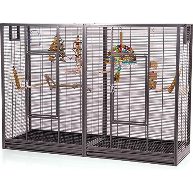 Montana Cages New Melbourne II, große Vogelvoliere für Sittiche und kleine Papageien, Antik Edition, ca. 160 x 50 x 110 cm, rost- und alterungsbeständig, AVILON Pulverbeschichtung