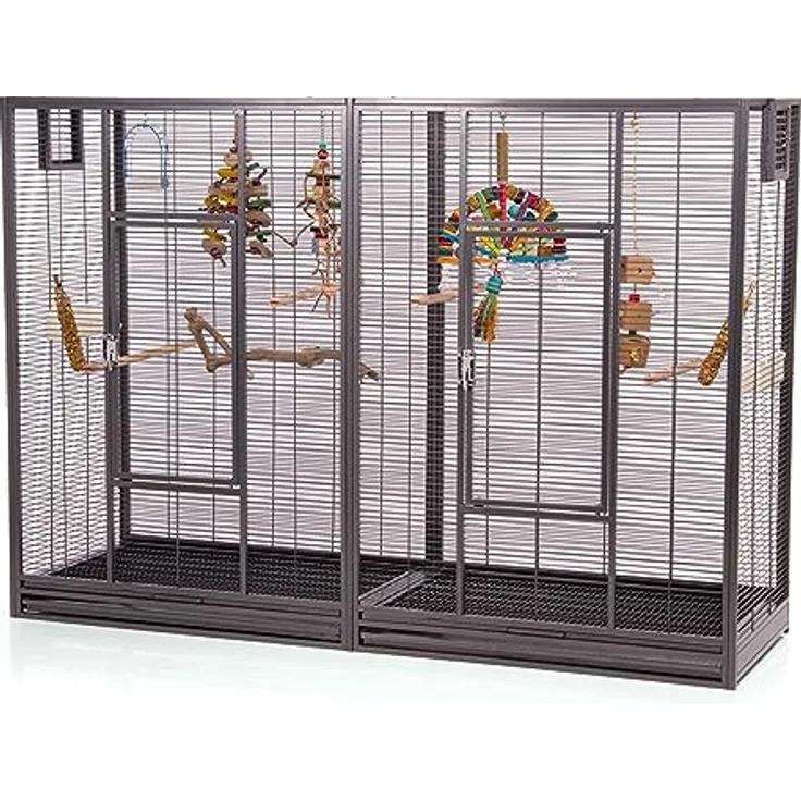 Montana Cages New Melbourne II, große Vogelvoliere für Sittiche und kleine Papageien, Antik Edition, ca. 160 x 50 x 110 cm, rost- und alterungsbeständig, AVILON Pulverbeschichtung – Bild 1