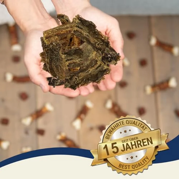 Lyra Pet® Rinderpansen klein, 5 kg getrockneter Naturkausnack für Hunde, proteinreich und gut verträglich, ideal für Welpen und ältere Hunde – Bild 4