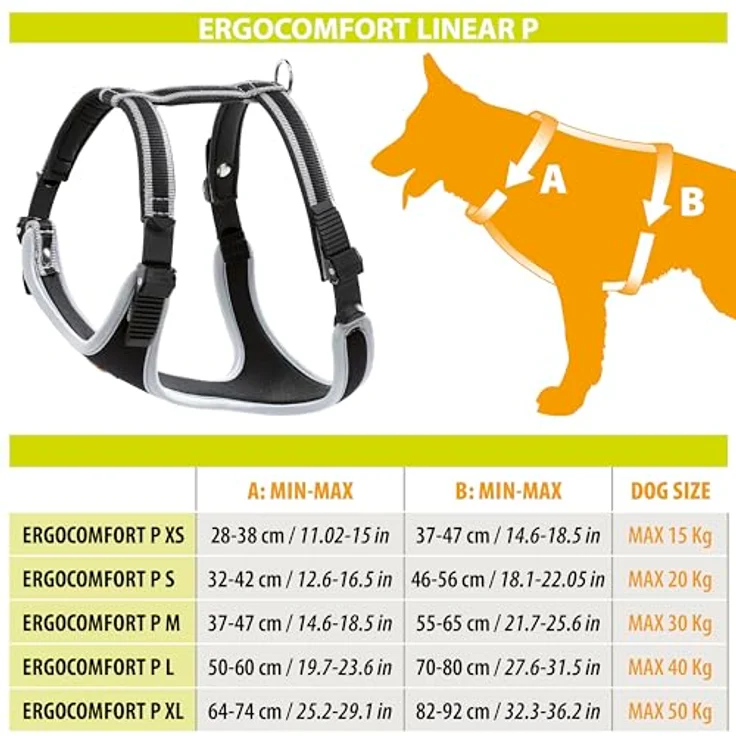 Ferplast ERGOCOMFORT Hundegeschirr, verstellbar, gepolstert, Schnellverschluss, Größe M, max. 30 kg, blau – Bild 5
