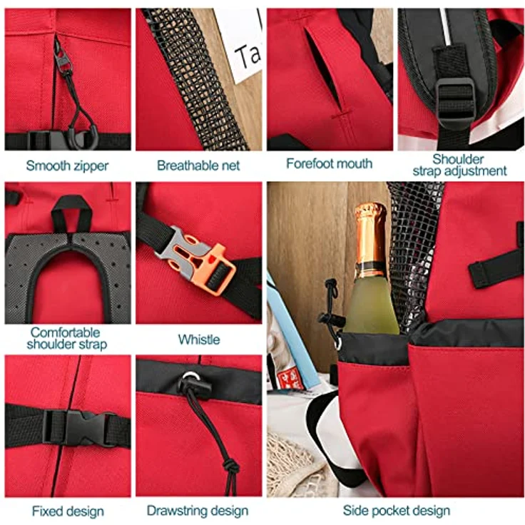 Galatée Hundetragerucksack XL, Verstellbarer belüfteter Hunderucksack für Wanderungen und Reisen, Grau – Bild 5