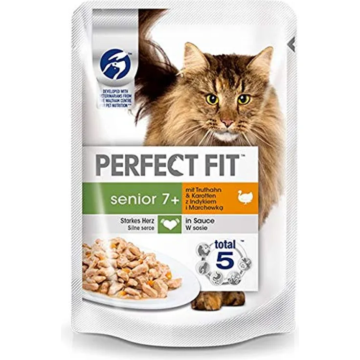 Perfect Fit Senior Pute, 12x 85g Katzen-Nassfutter ab 7 Jahren mit 42% Fleisch und Karotten